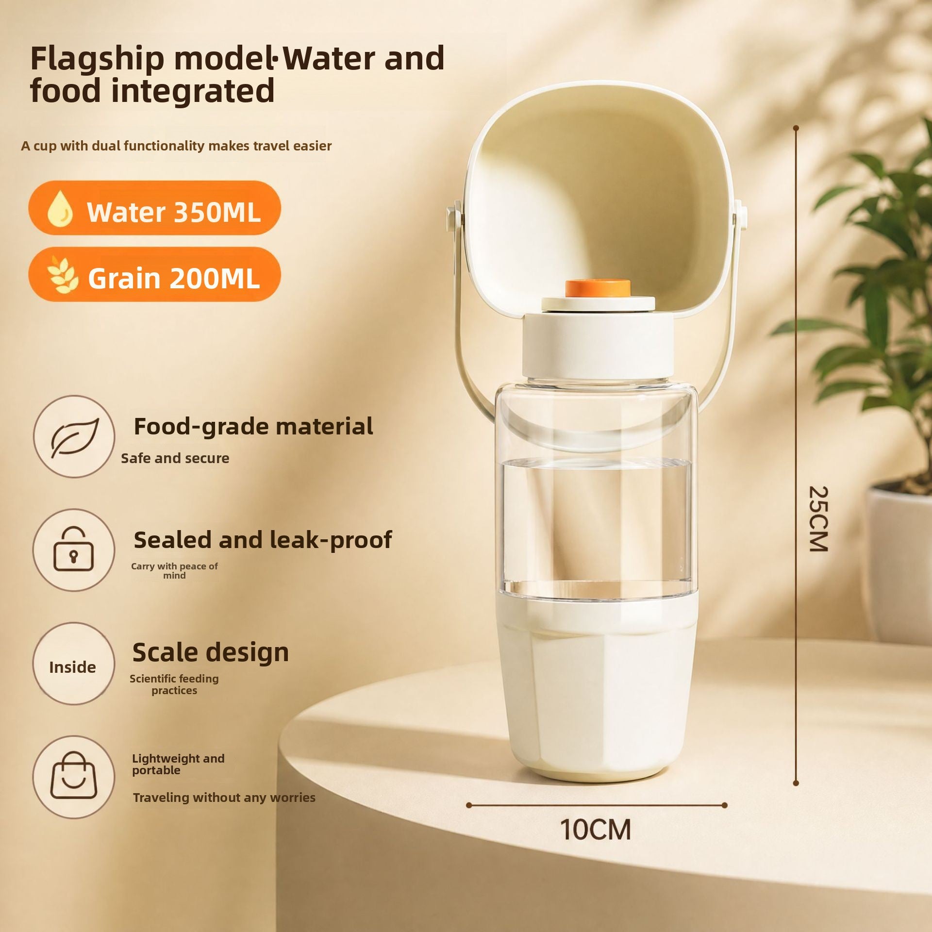 Portable Foldable Pet Travel Water Cup in Food-Grade PP for Dogs and Cats