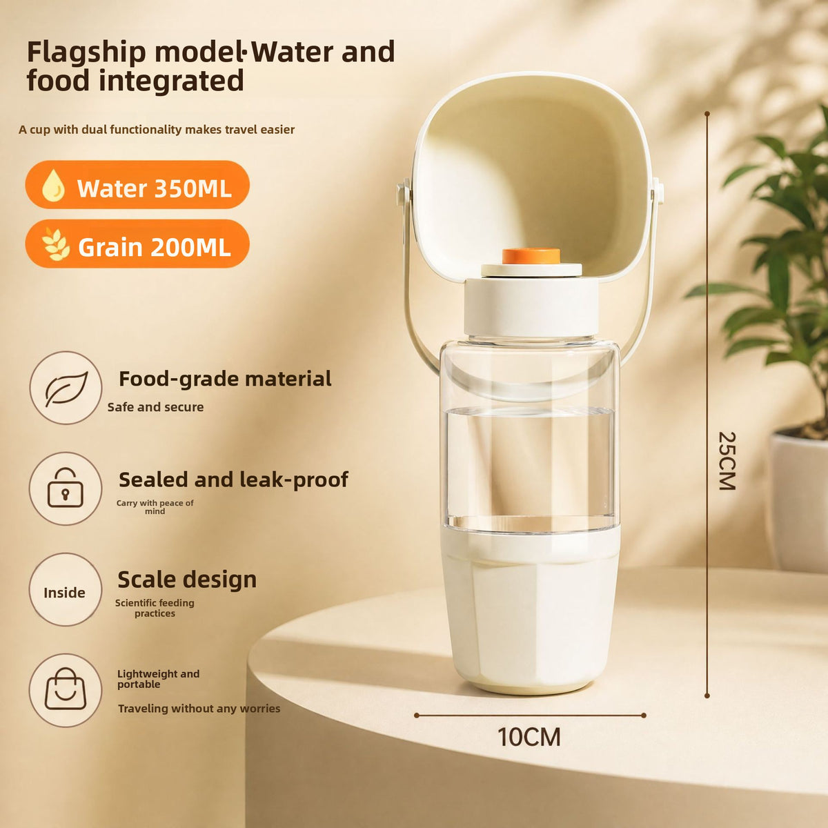 Portable Foldable Pet Travel Water Cup in Food-Grade PP for Dogs and Cats