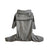 Reflective hooded dog raincoat in silver fabric, showing size and shape
