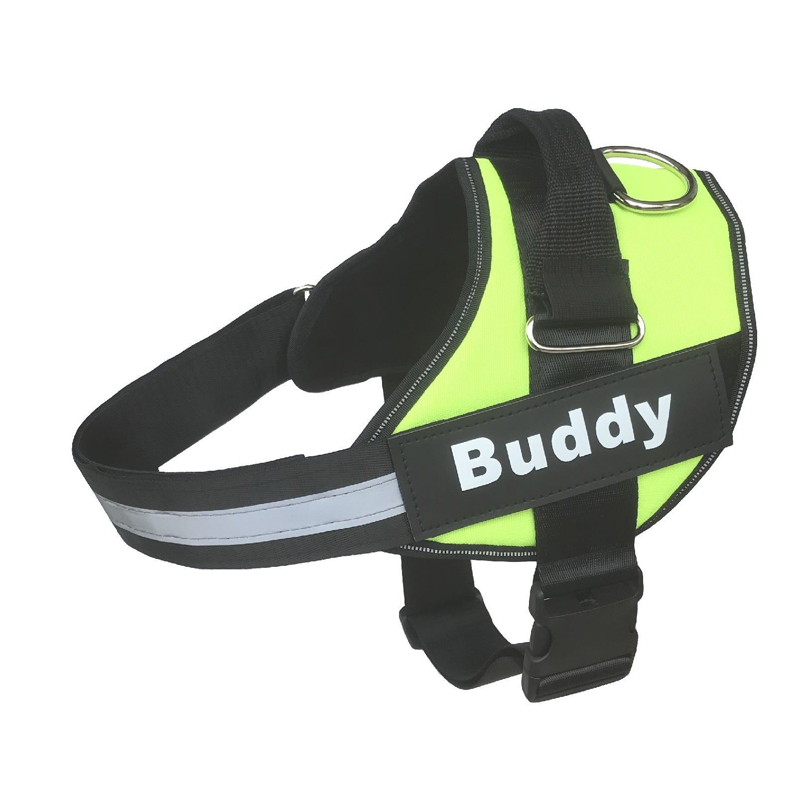 Reflective adjustable dog harness and lead set in black