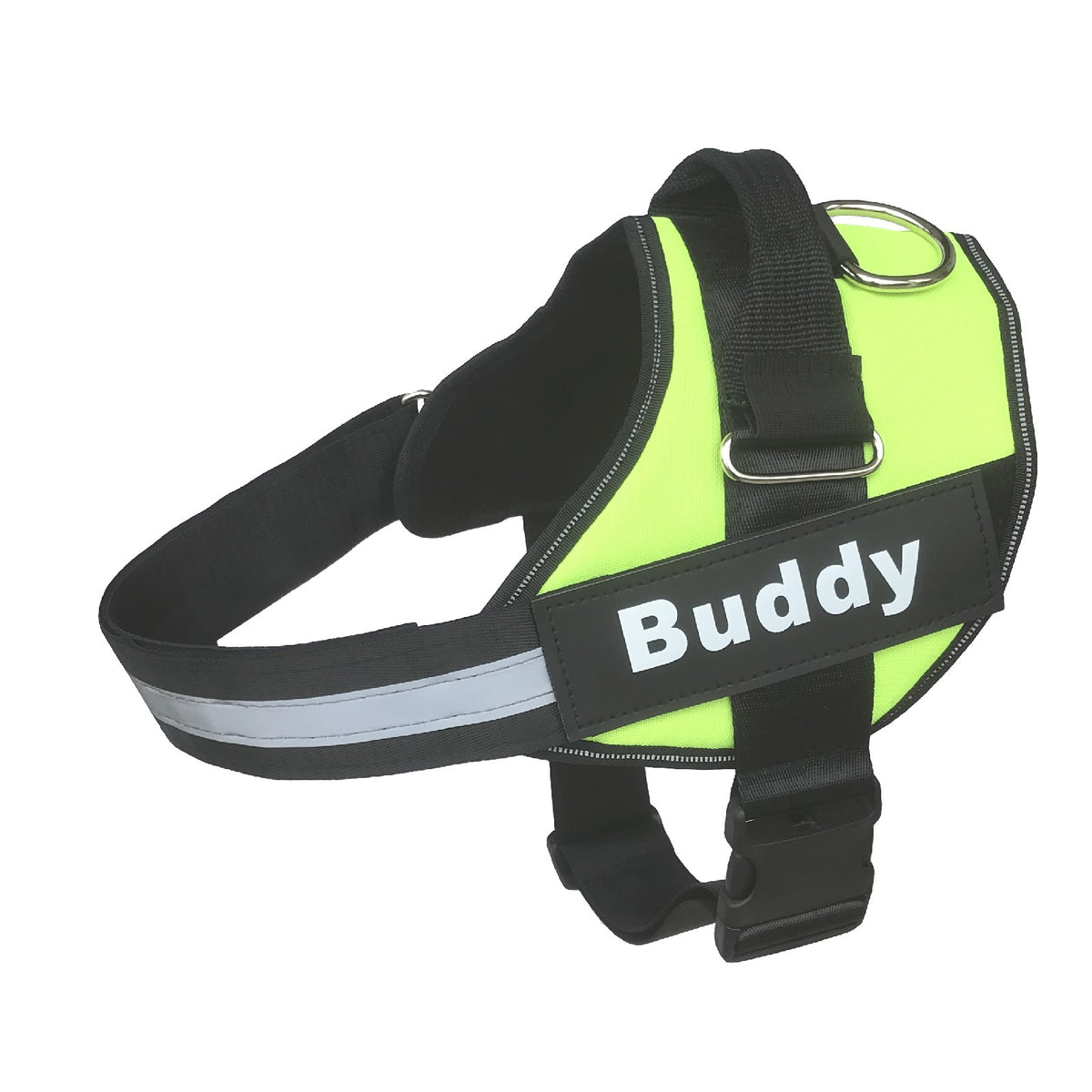 Reflective adjustable dog harness and lead set in black