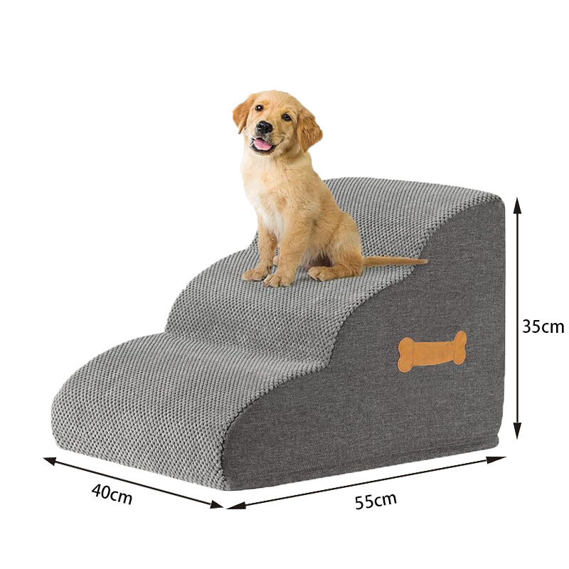 Gentle slope foam dog steps with grey cover, photo 10 of 11