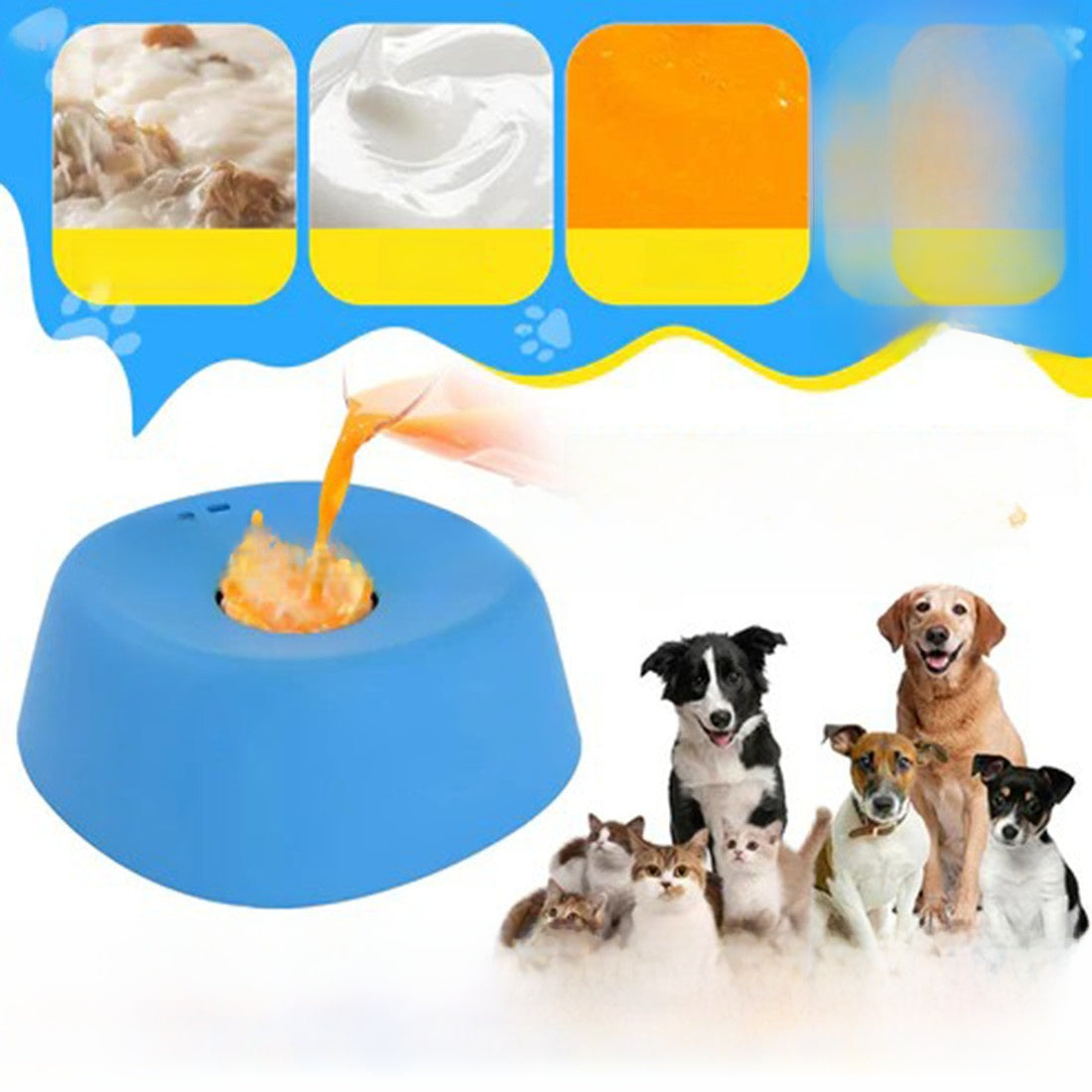 Dog licking bowl
