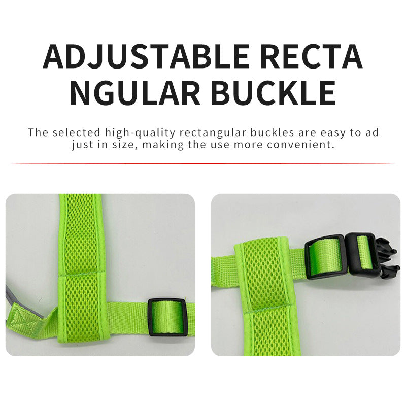 USB rechargeable light up dog harness vest with cross strips