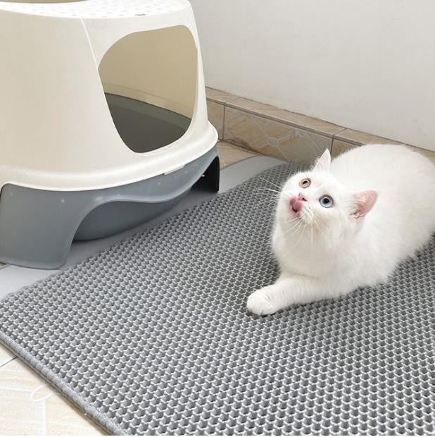 Waterproof Honeycomb EVA Litter Mat for Cats, Anti-Slip Base