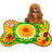 Dog sniffing for treats in a grey snuffle mat