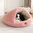Plush enclosed cave bed for cats in gradient grey, product image 4