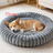 Round Flannel Pet Bed Cushion with PP Cotton Filling