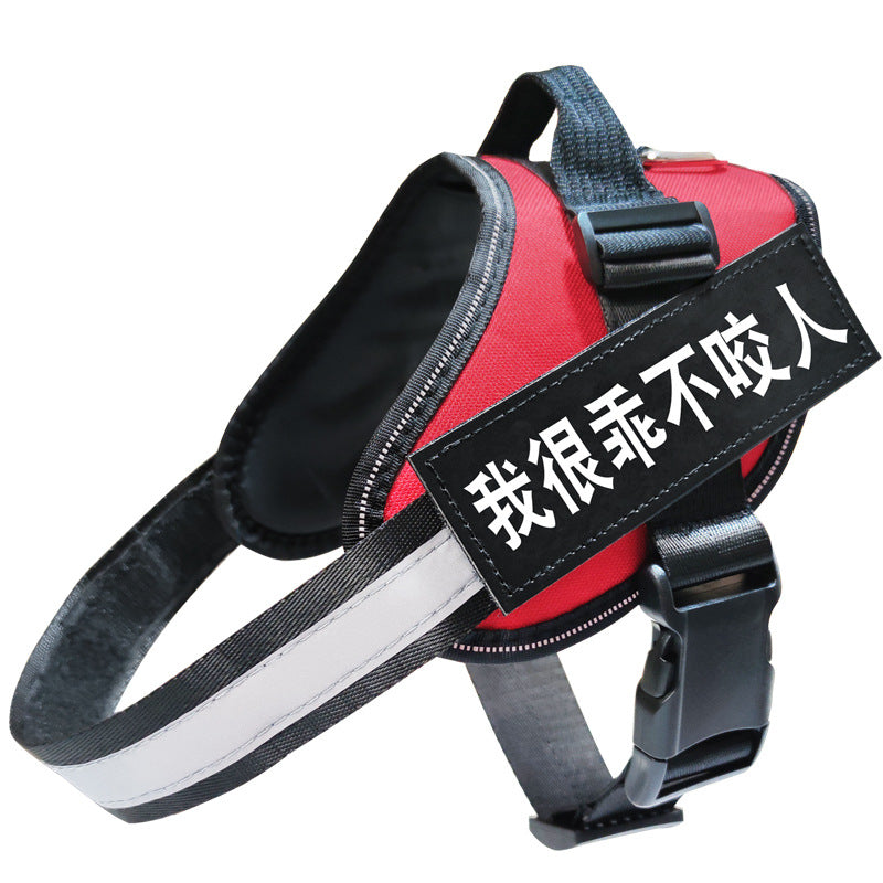 Reflective dog harnesses shown in seven bright colours