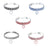 Elastic crystal pet necklace collar with silver plated charm in white, view 5