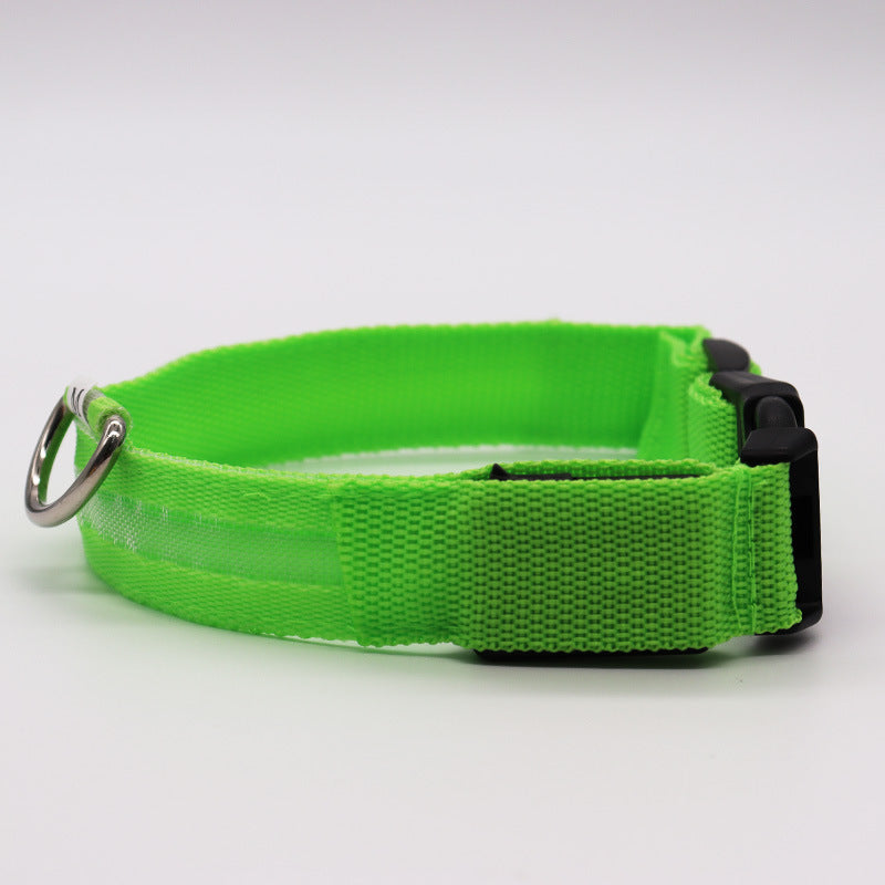 Light up pet collar with breakaway clasp glowing at night, product image 20