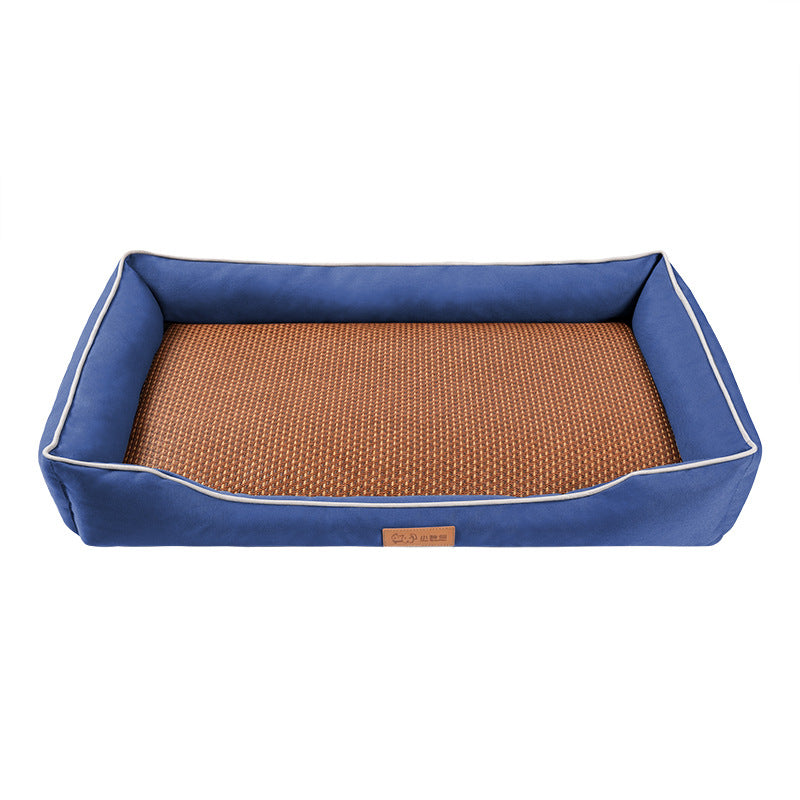 Waterproof 600D Oxford dog bed with summer mat, detail and texture view