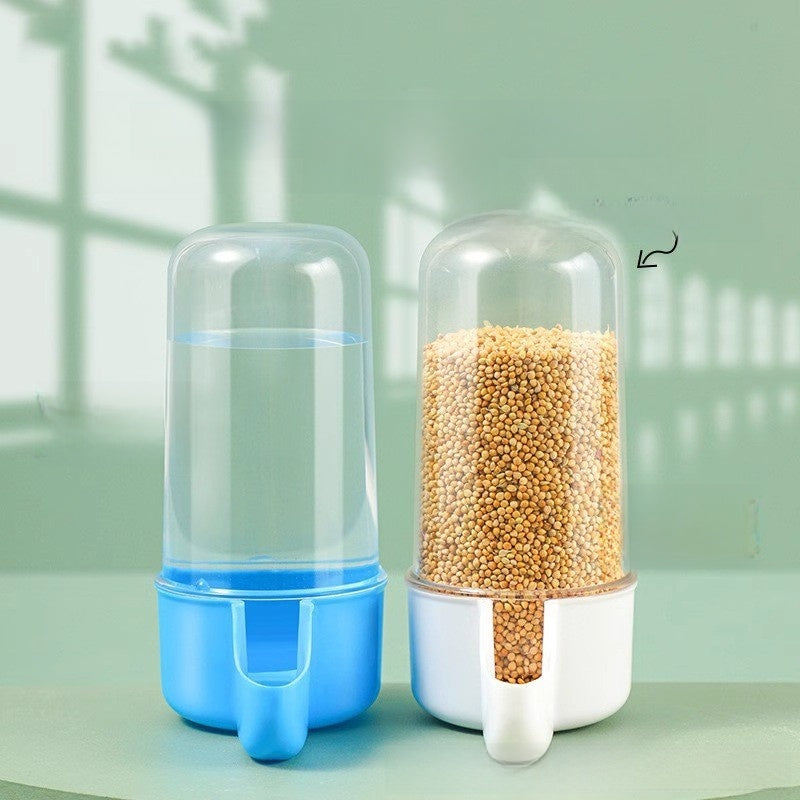 Automatic Bird Water and Food Feeder, 200ml Blue Dispenser for Quail, Chickens and Parrots