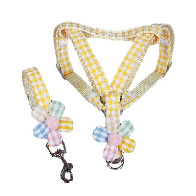 Printed chest harness and lead set for small dogs, available from Pet Royale UK