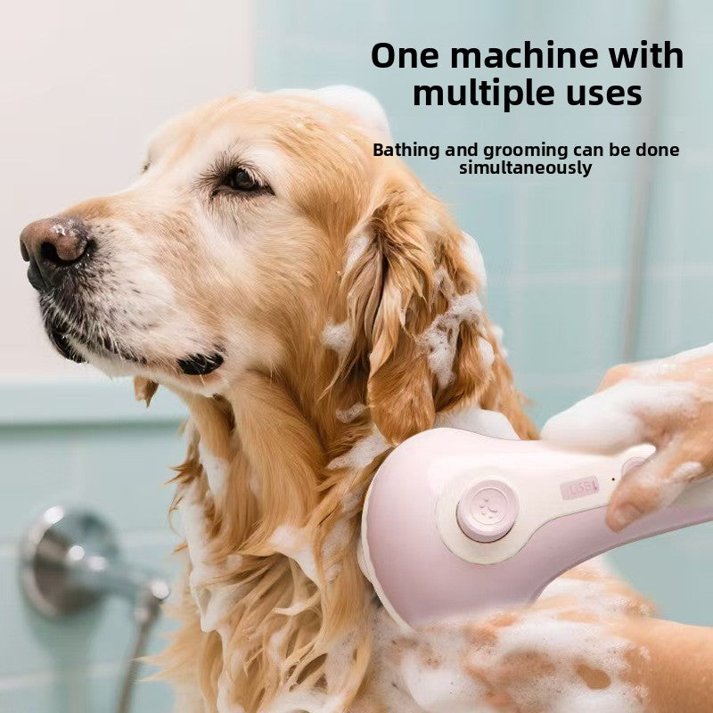 Handheld Electric Bubble Brush for Pet Bath Time, Foaming Comb