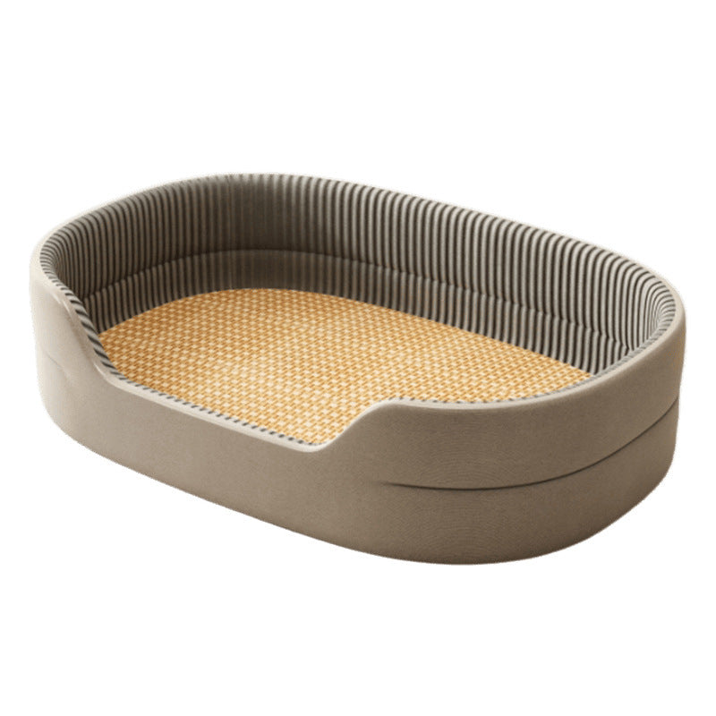Plush pet bed with raised rim for dogs and cats, photo 2 of 18