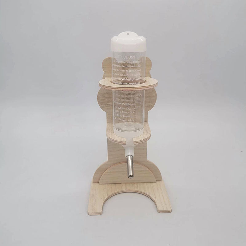 Wooden water bottle stand for hamsters with drinking bottle, view 8