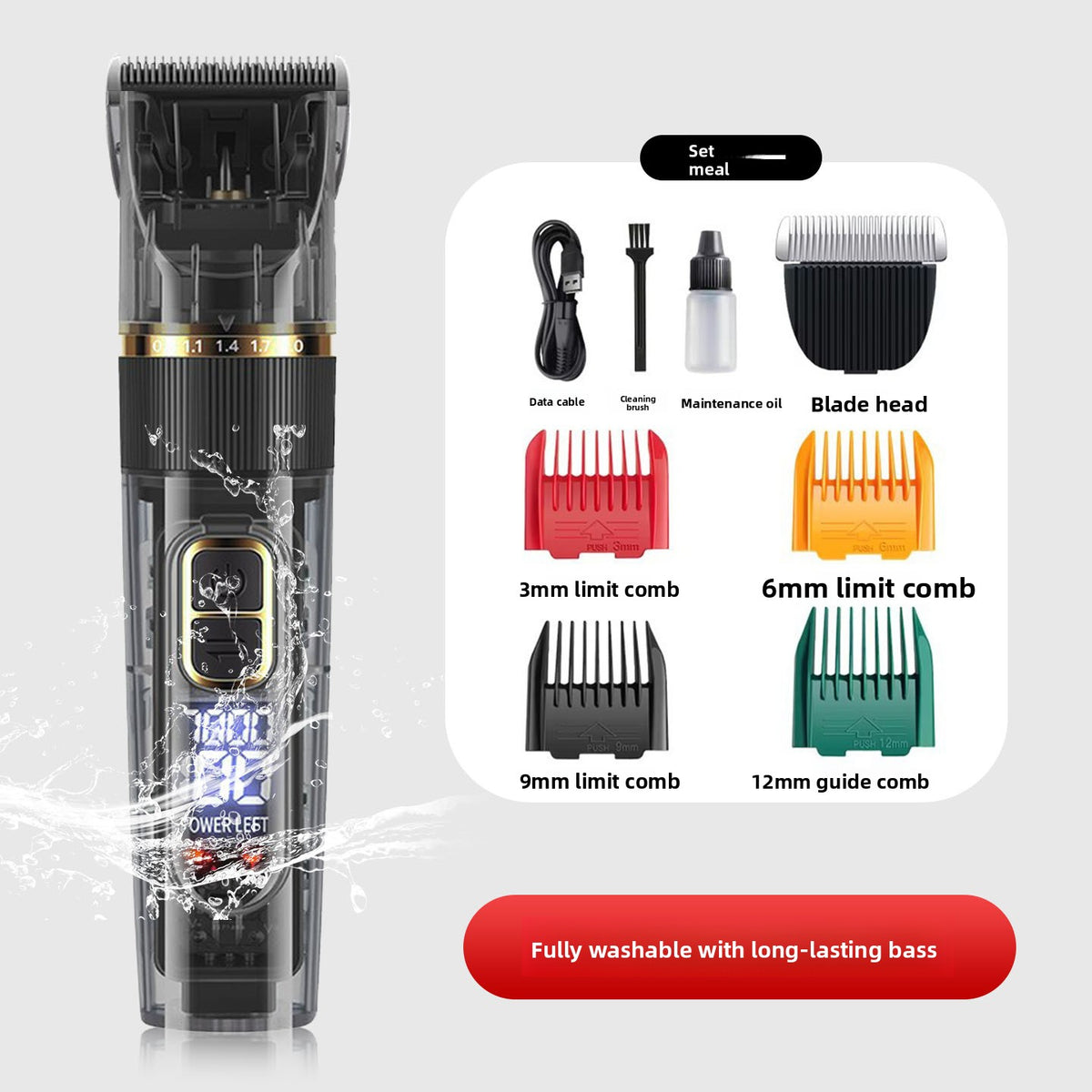 Rechargeable Dog Hair Clippers, Quiet Lithium Battery Pet Trimmer