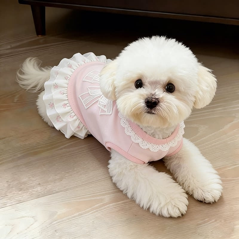 Pink bow dress for small dogs and cats, in Pink, image 4