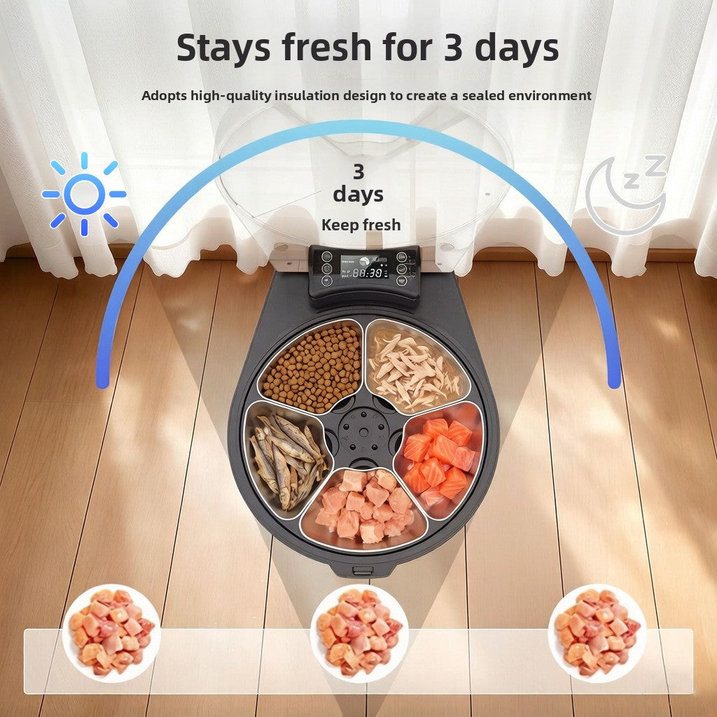 Automatic Pet Food Dispenser with Cooling and Heating