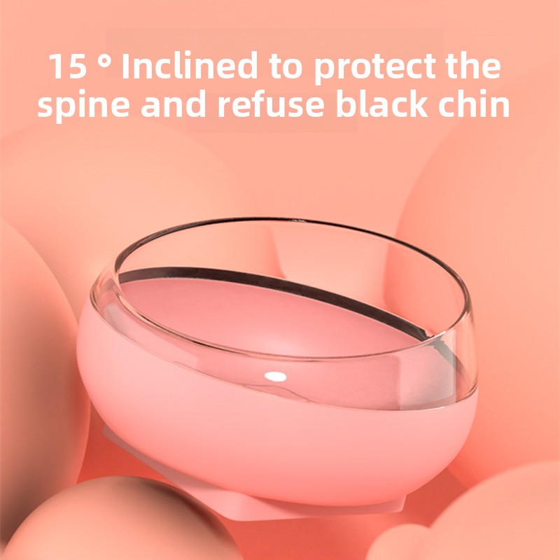 Anti-Knock Double Bowl Cat Food and Water Dish in Durable PP and PC Material