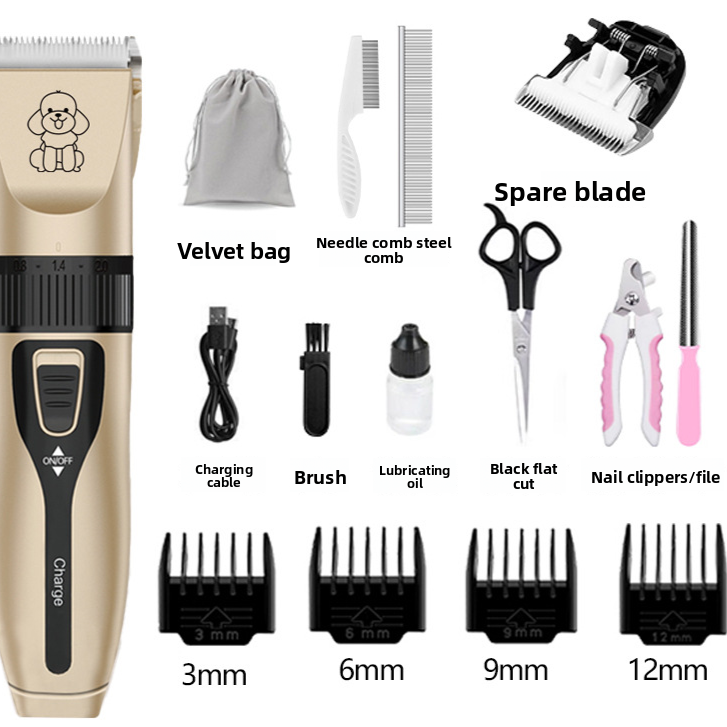 Cordless Pet Hair Clipper with Upgraded Ceramic Blade and Combs