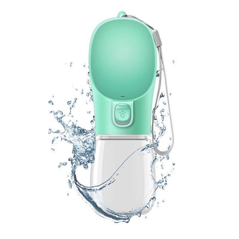 Portable Pet Water Bottle with Detachable Bowl and Carry Strap for Dogs and Cats