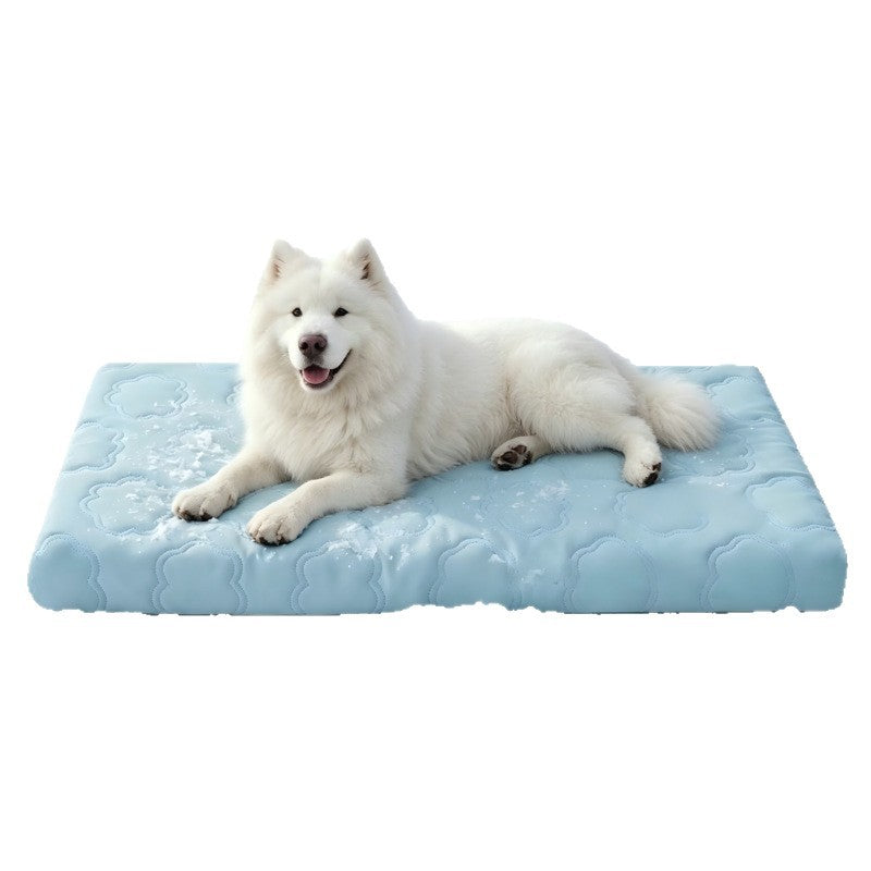 Cool grey cooling gel dog bed with waterproof cover, photo 5
