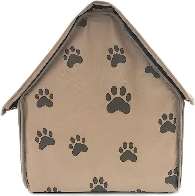 Foldable khaki pet bed for dogs and cats, detail photo 2
