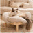 Wooden cat climbing bed with soft corduroy cushion, detail photo 2
