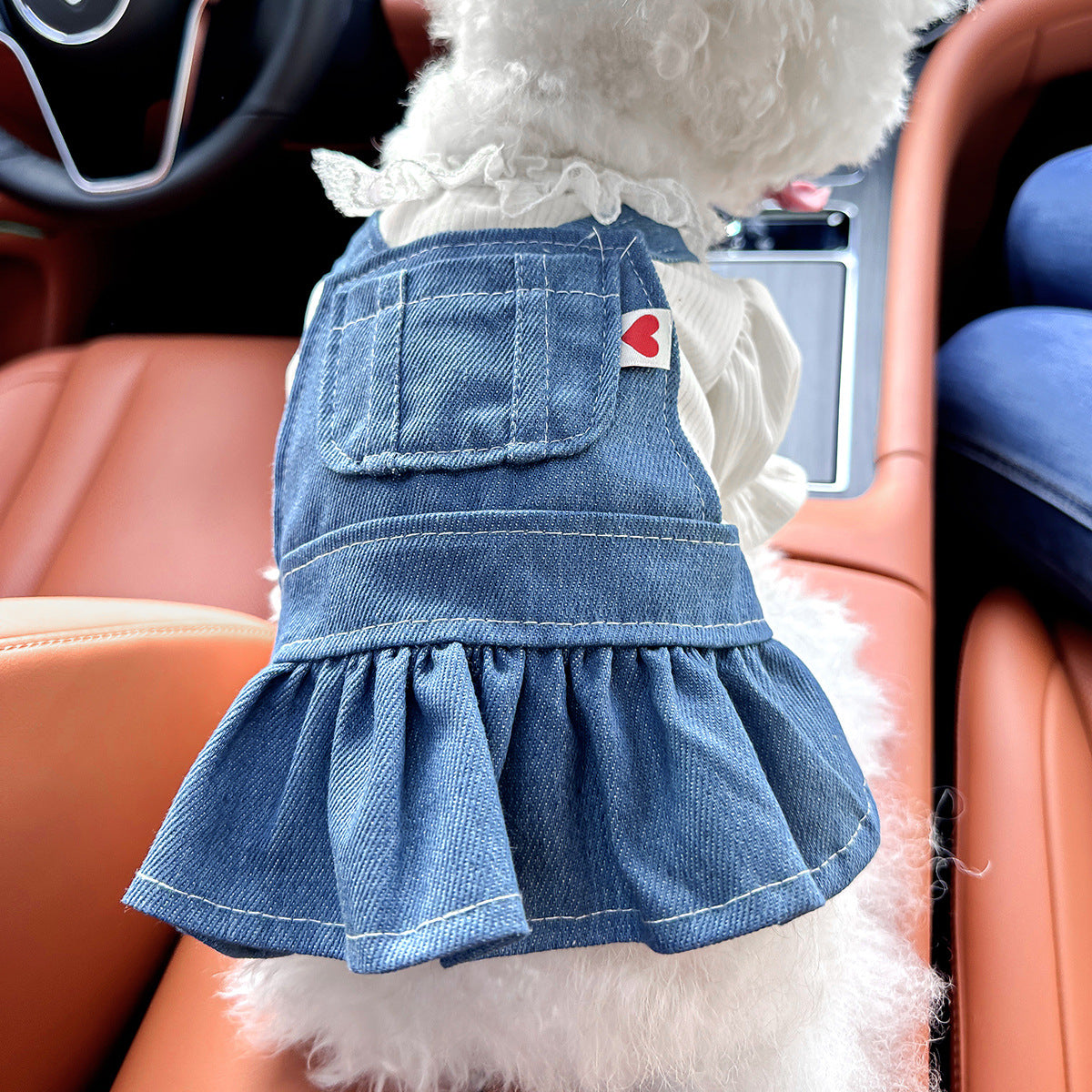 Cute denim skirt for small dogs and cats, available in 13 styles, image 65