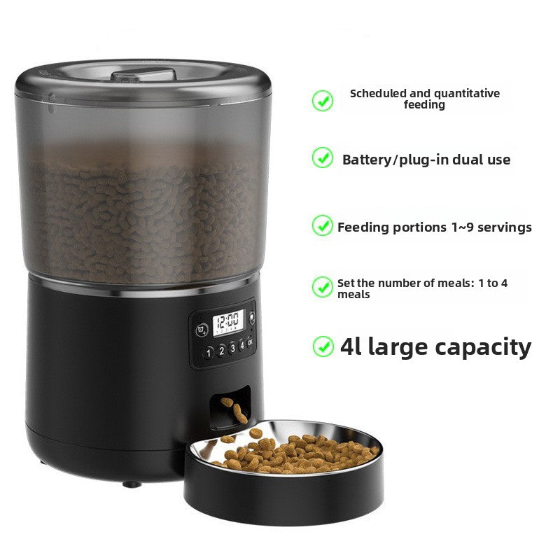 Automatic 4L Cat Feeder with App Control and Timed Portion Dispensing