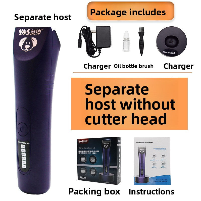 Rechargeable Cordless Pet Grooming Clipper with Four Interchangeable Cutter Heads