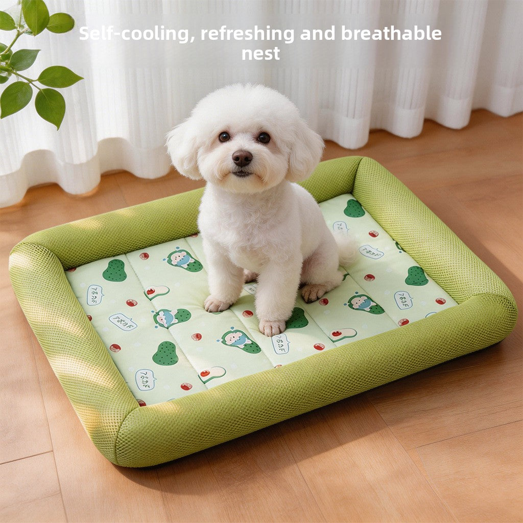 Cooling gel pet mat for dogs and cats, shown in 2 colours and styles