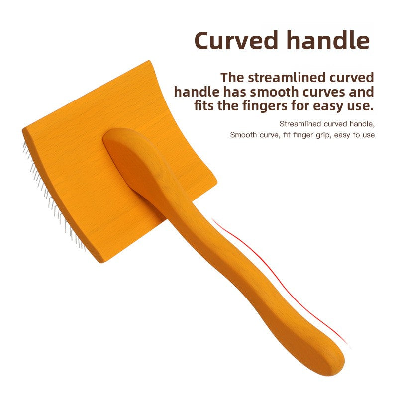 Wooden Handle Pet Grooming Comb for Dogs, Detangling Tool