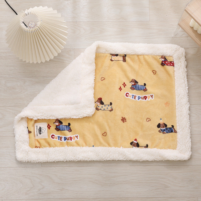 Orange check flannel blanket for dogs and cats