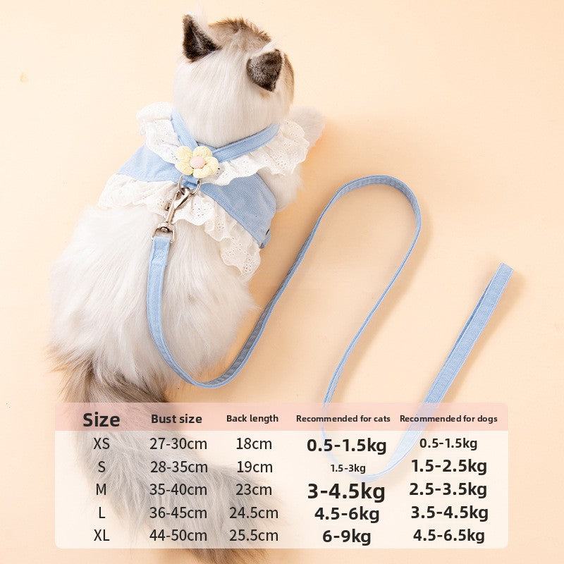 Lightweight chest harness and lead for dogs and cats, ideal for everyday use
