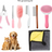 Pet Spa Grooming Kit with Bath Brush, Comb and Nail Clipper