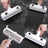 Cat ear pet hair remover brush lifting hair from a sofa