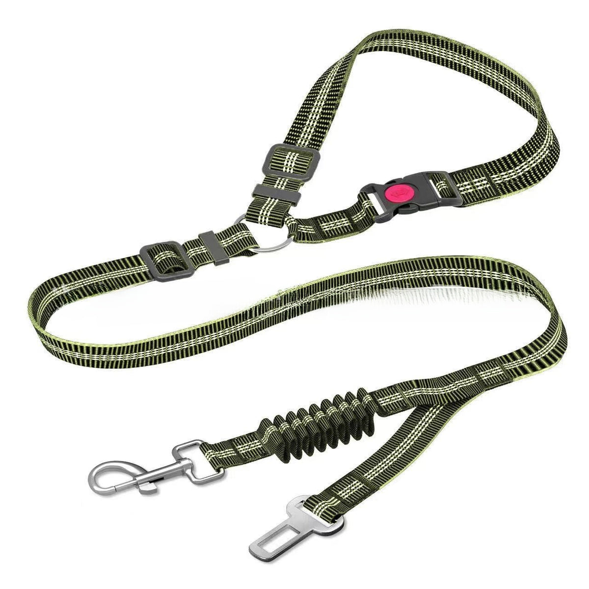 Adjustable dog car seat belt leads in ten colours
