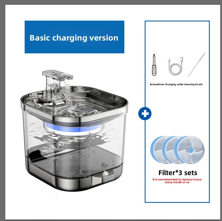 Wireless Smart Stainless Steel Pet Water Dispenser with Infrared Sensor and Filter
