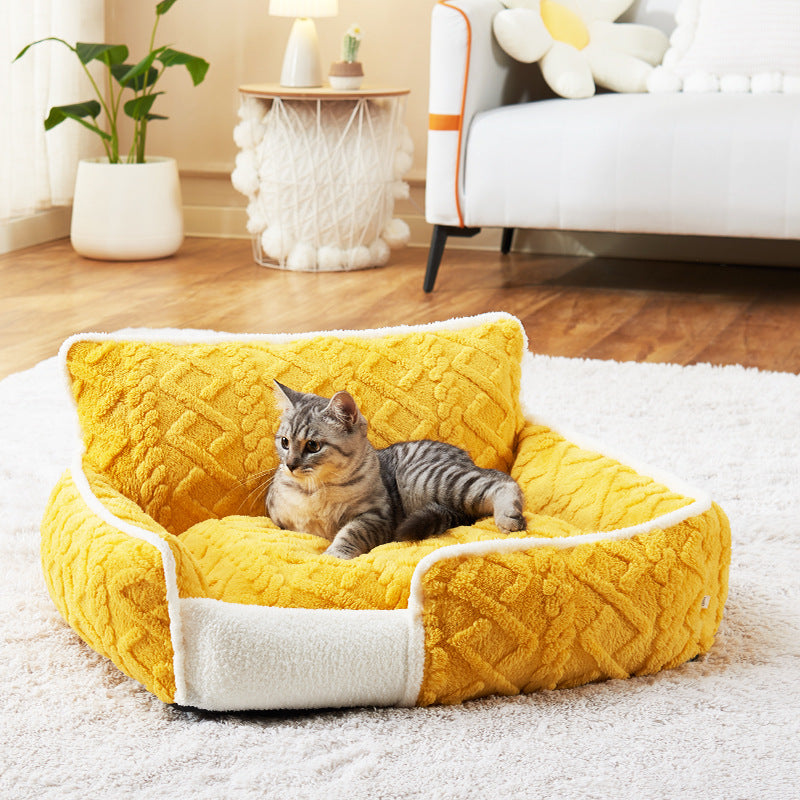 Check pattern pet nest bed with removable washable cover, photo 4 of 77