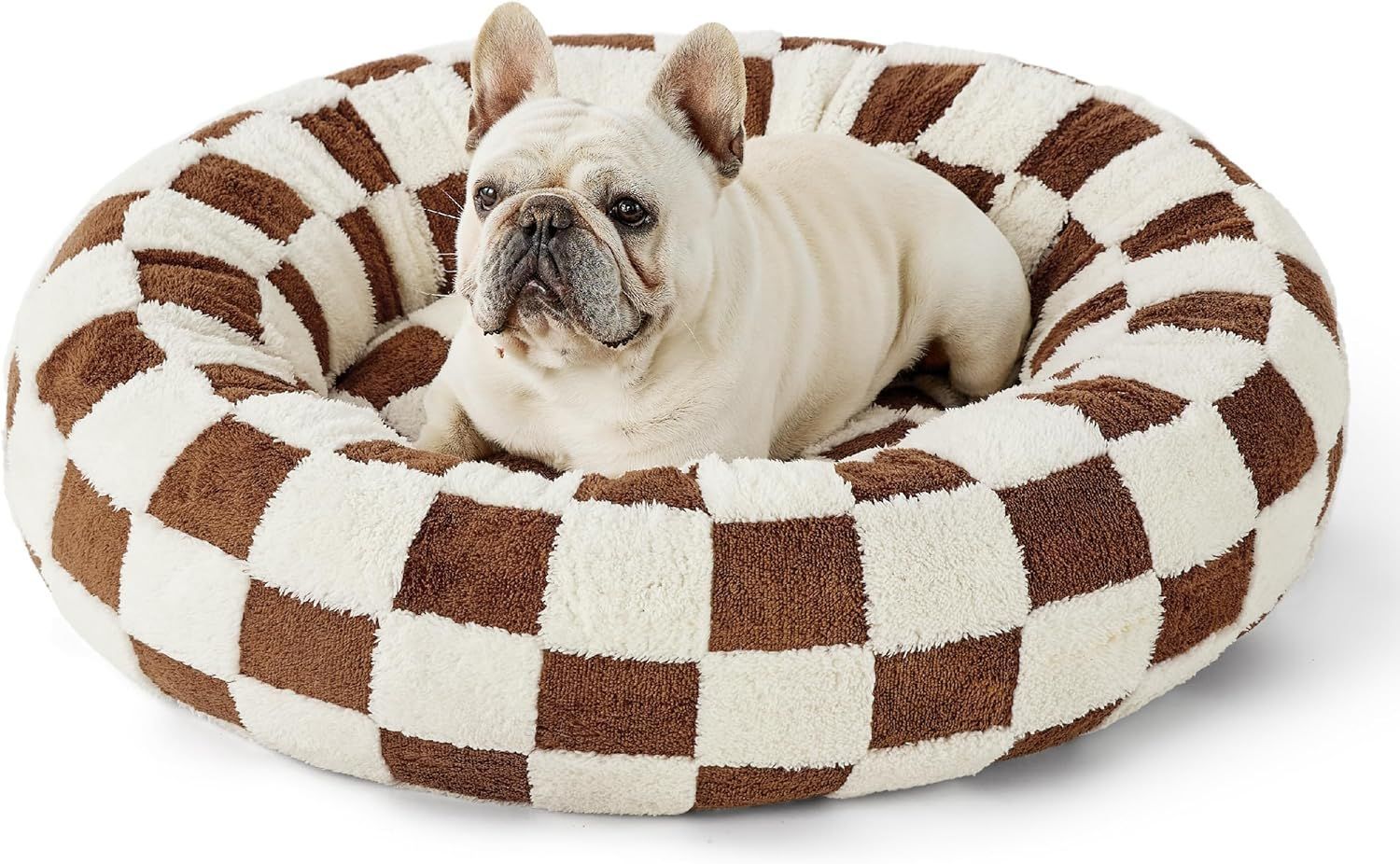 Round printed pet bed with raised sides, photo 11 of 28