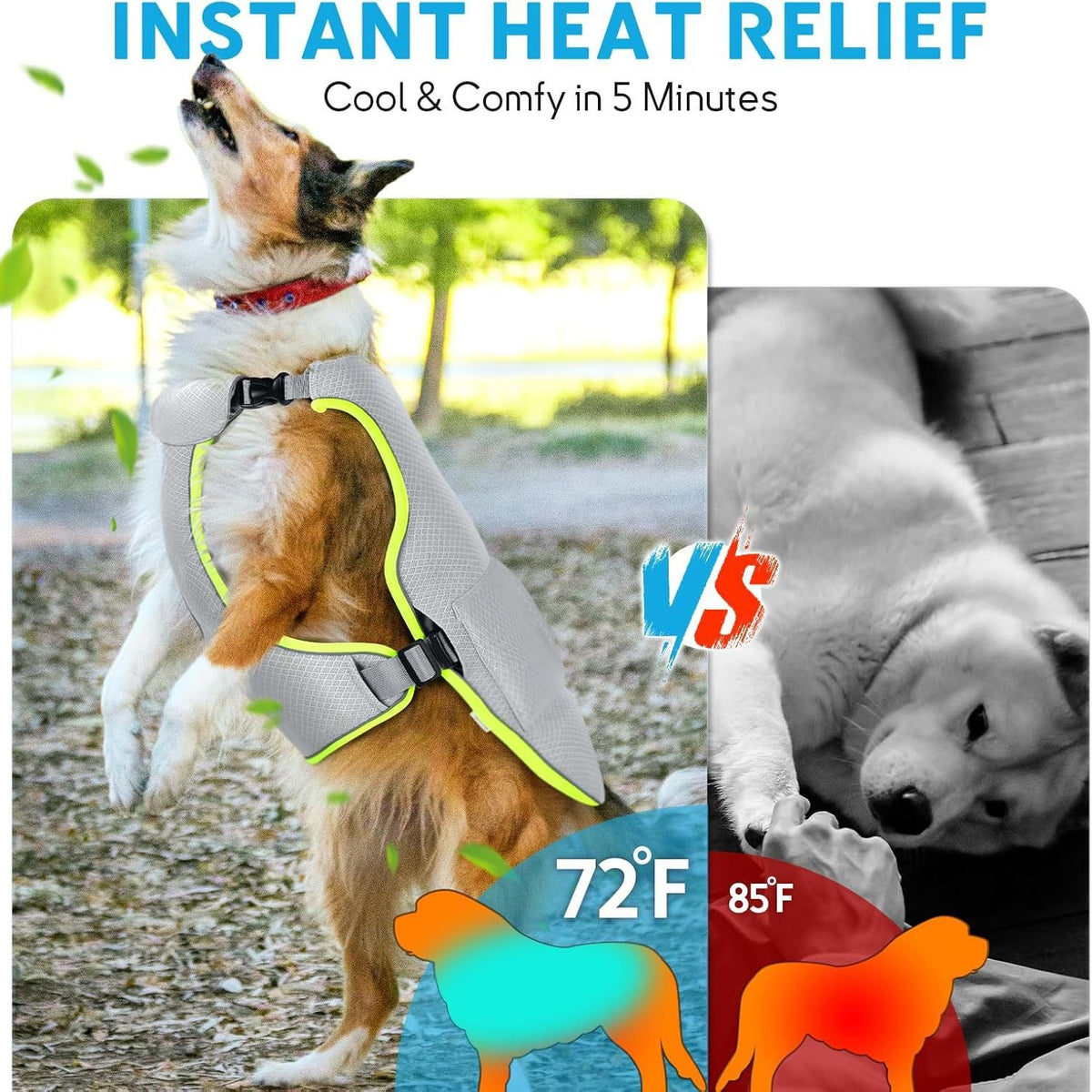 Green dual-layer mesh dog cooling vest with ice pack pocket, product image 2