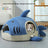 Novelty shark shaped pet nest bed in soft plush