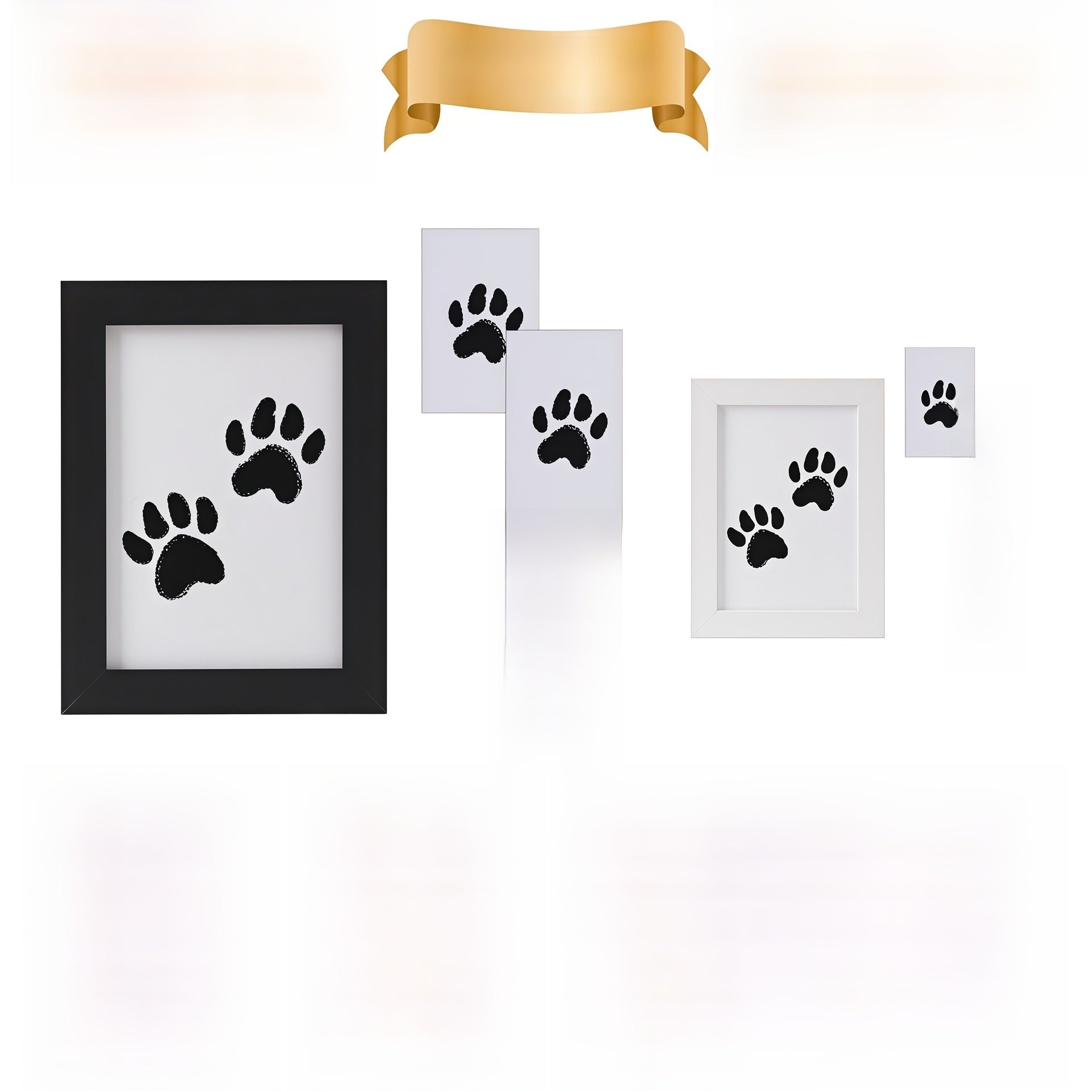 5 Inch Paw Print Frame Kit with Non-Toxic Ink Pad for Dogs and Cats