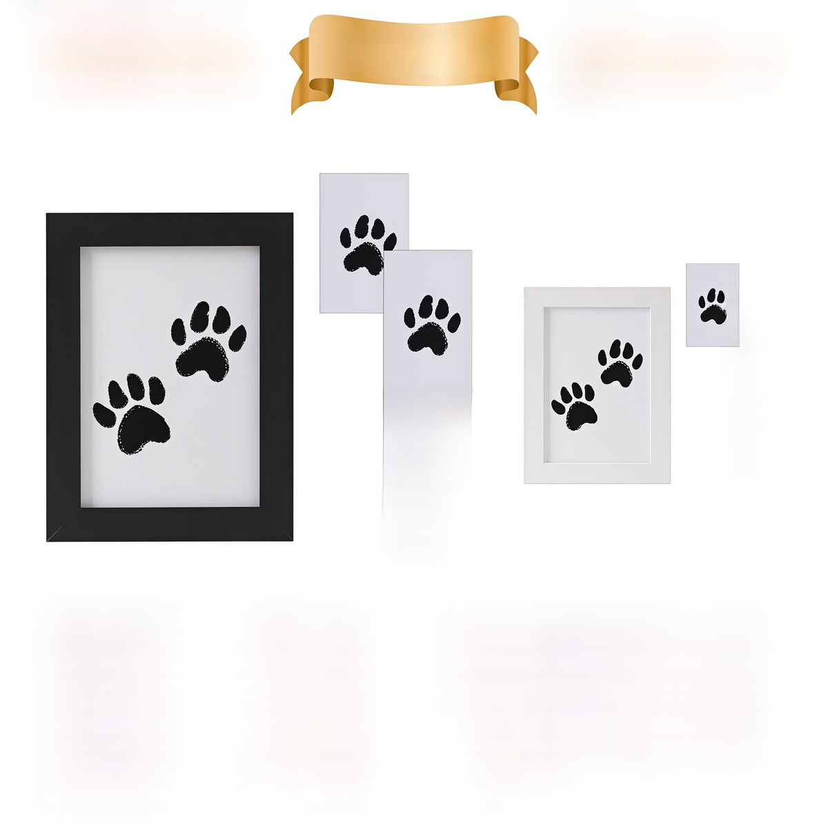 5 Inch Paw Print Frame Kit with Non-Toxic Ink Pad for Dogs and Cats