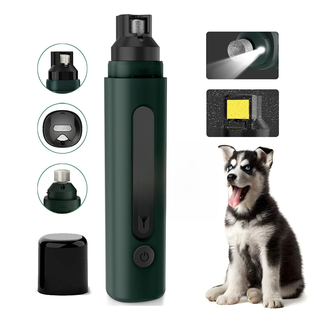 Five-Speed Rechargeable Pet Nail Grinder with Digital Display