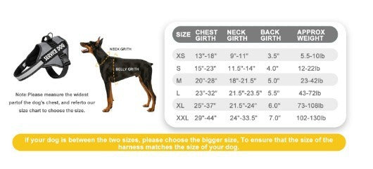 Reflective dog harness and lead set, 6 sizes available