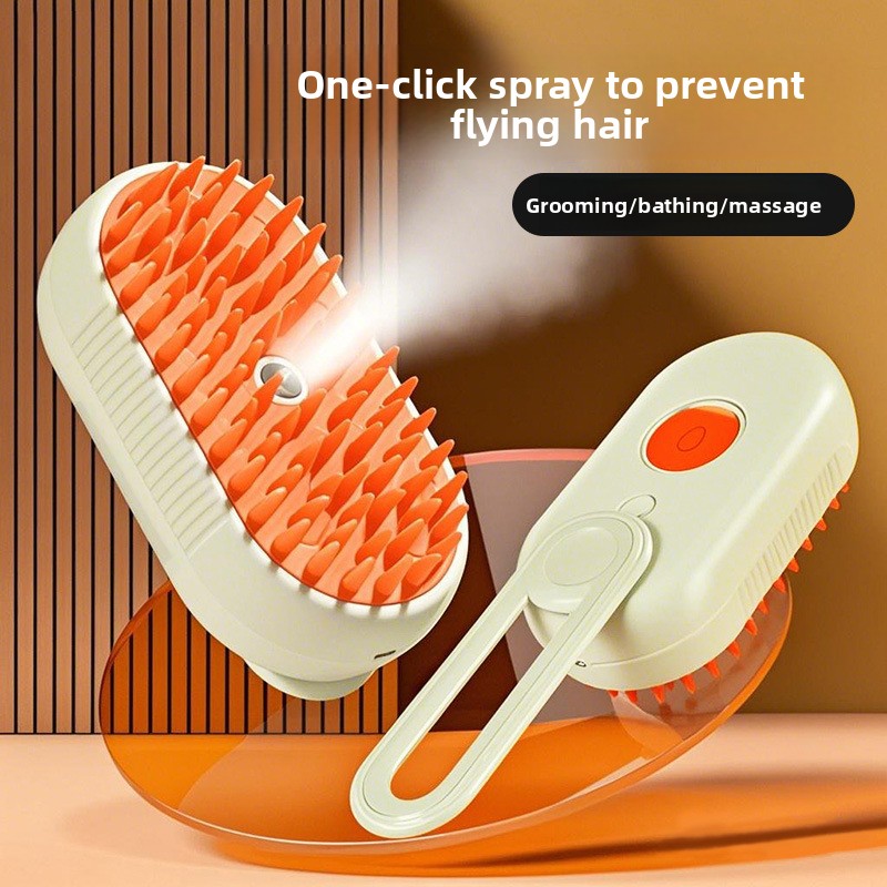 Compact Rechargeable Steam Massage Comb for Dogs and Cats